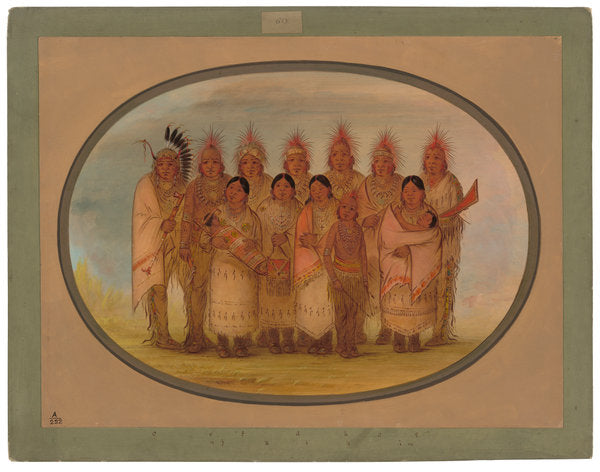 Iowa Indians Who Visited London and Paris by George Catlin (American, 1796 - 1872), 16X12