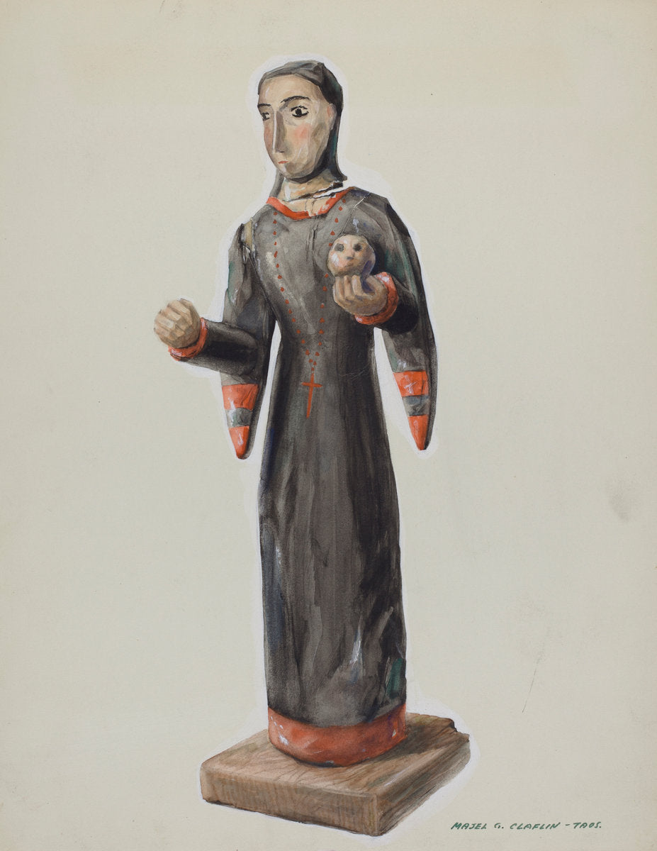 Santa Rita - (Bulto) by Majel G. Claflin (American, active c. 1935), 16X12"(A3)Poster Print
