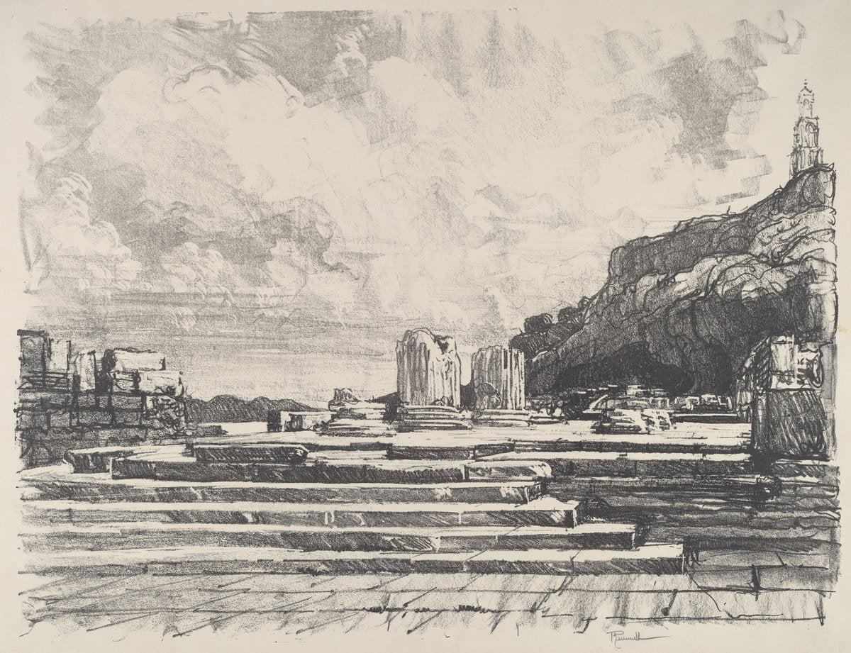 Eleusis, the Pavement of the Temple by Joseph Pennell (American, 1857 - 1926), 16X12"(A3)Poster Print