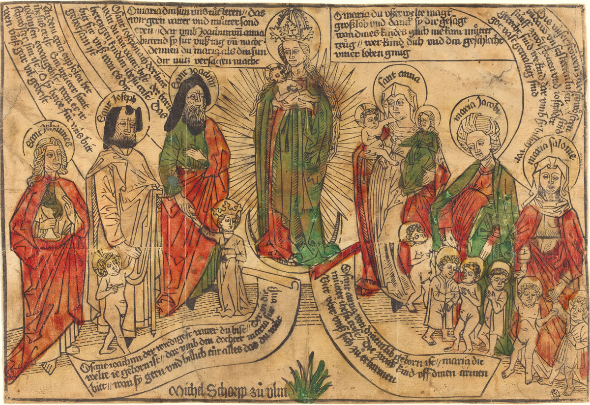 1490/1500 by German 15th Century (Holy Kinship), 16X12"(A3)Poster Print