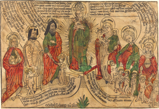 1490/1500 by German 15th Century (Holy Kinship), 16X12"(A3)Poster Print