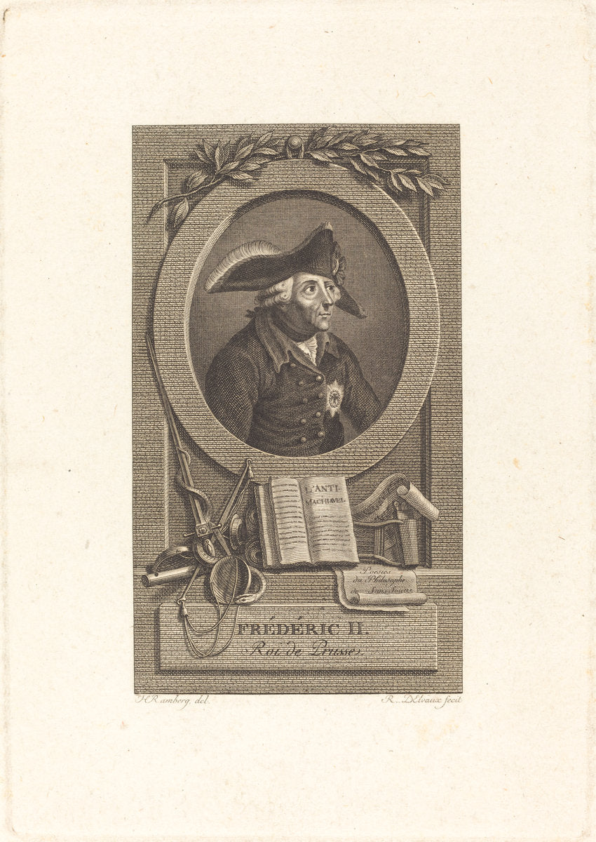 Frederick the Great, King of Prussia by Remi-Henri-Joseph Delvaux after Johann Heinrich Ramberg (French, 1748 or 1750 - 1823), 16X12"(A3)Poster Print