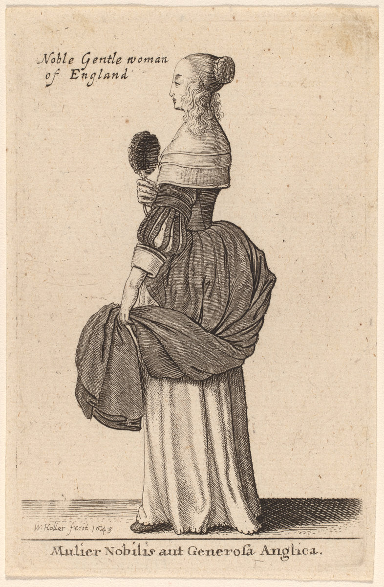 Mulier Nobilis aut Generosa Anglica by Wenceslaus Hollar (Bohemian, 1607 - 1677), 16X12"(A3)Poster Print