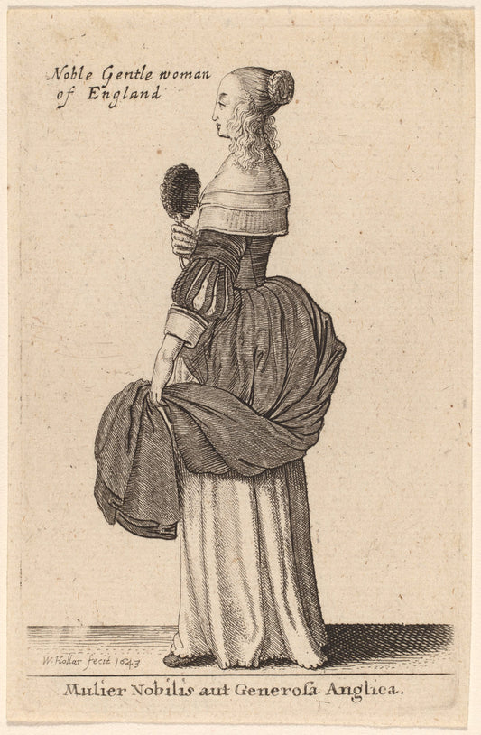 Mulier Nobilis aut Generosa Anglica by Wenceslaus Hollar (Bohemian, 1607 - 1677), 16X12"(A3)Poster Print