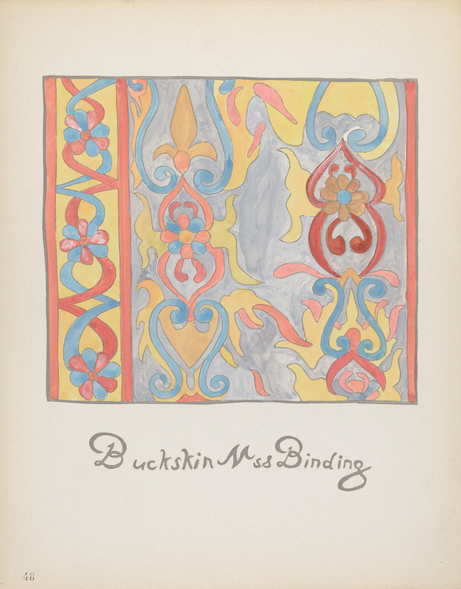 1935/1942 by American 20th Century (Plate 48: Buckskin Design: From Portfolio "Spanish Colonial Designs of New Mexico"), 16X12"(A3)Poster Print