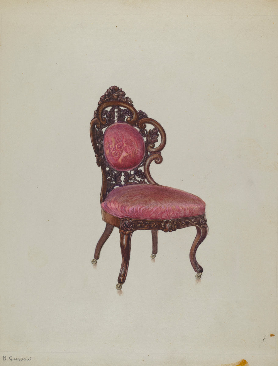 Side Chair (one of four) by Bernard Gussow (American, active c. 1935), 16X12"(A3)Poster Print
