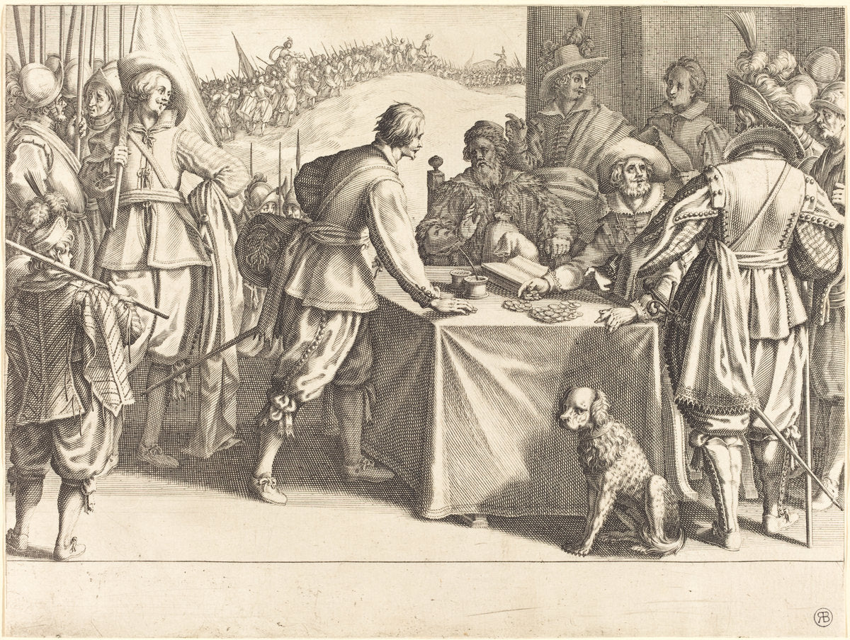 The Hiring of the Troops by Jacques Callot (French, 1592 - 1635), 16X12"(A3)Poster Print
