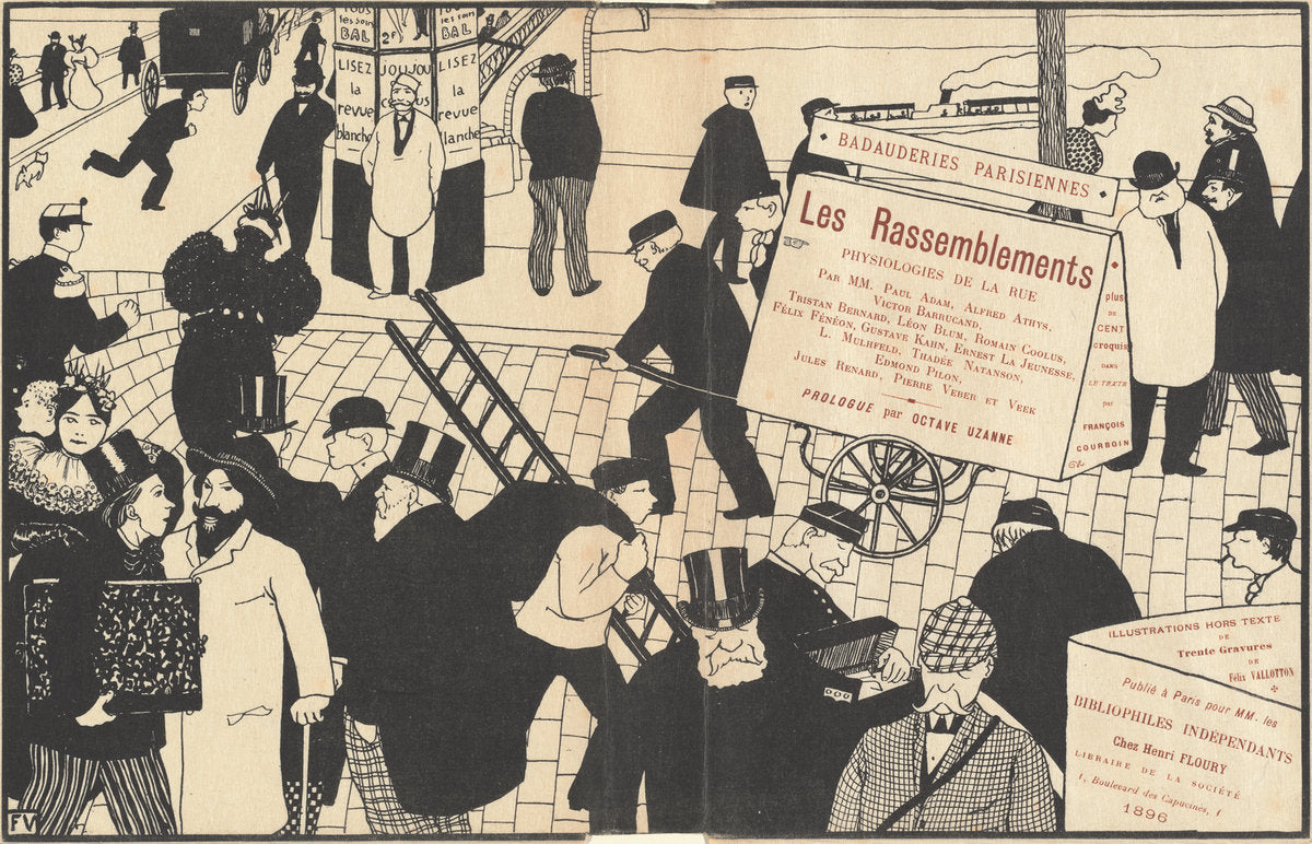 Book jacket for "Les Rassemblements" by Félix Vallotton (Swiss, 1865 - 1925), 16X12"(A3)Poster Print