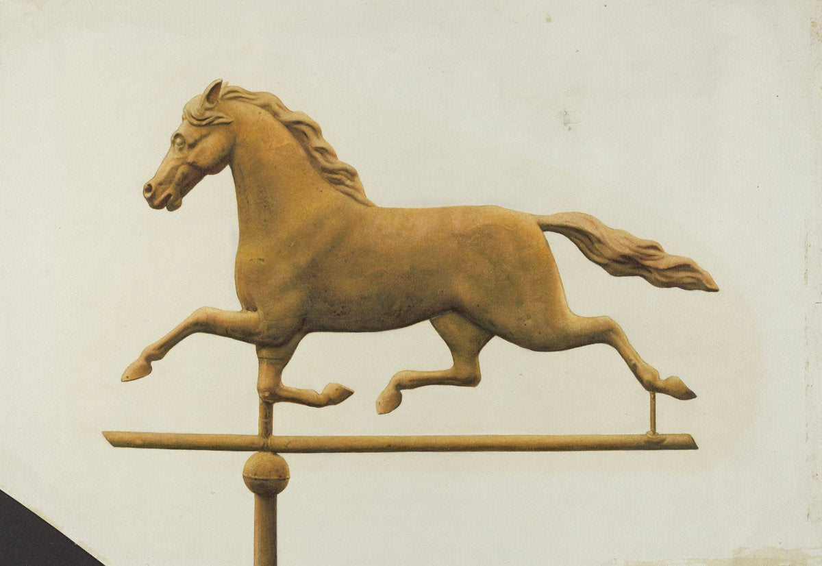 Running Horse Weather Vane by Gertrude Koch (American, active c. 1935), 16X12"(A3)Poster Print