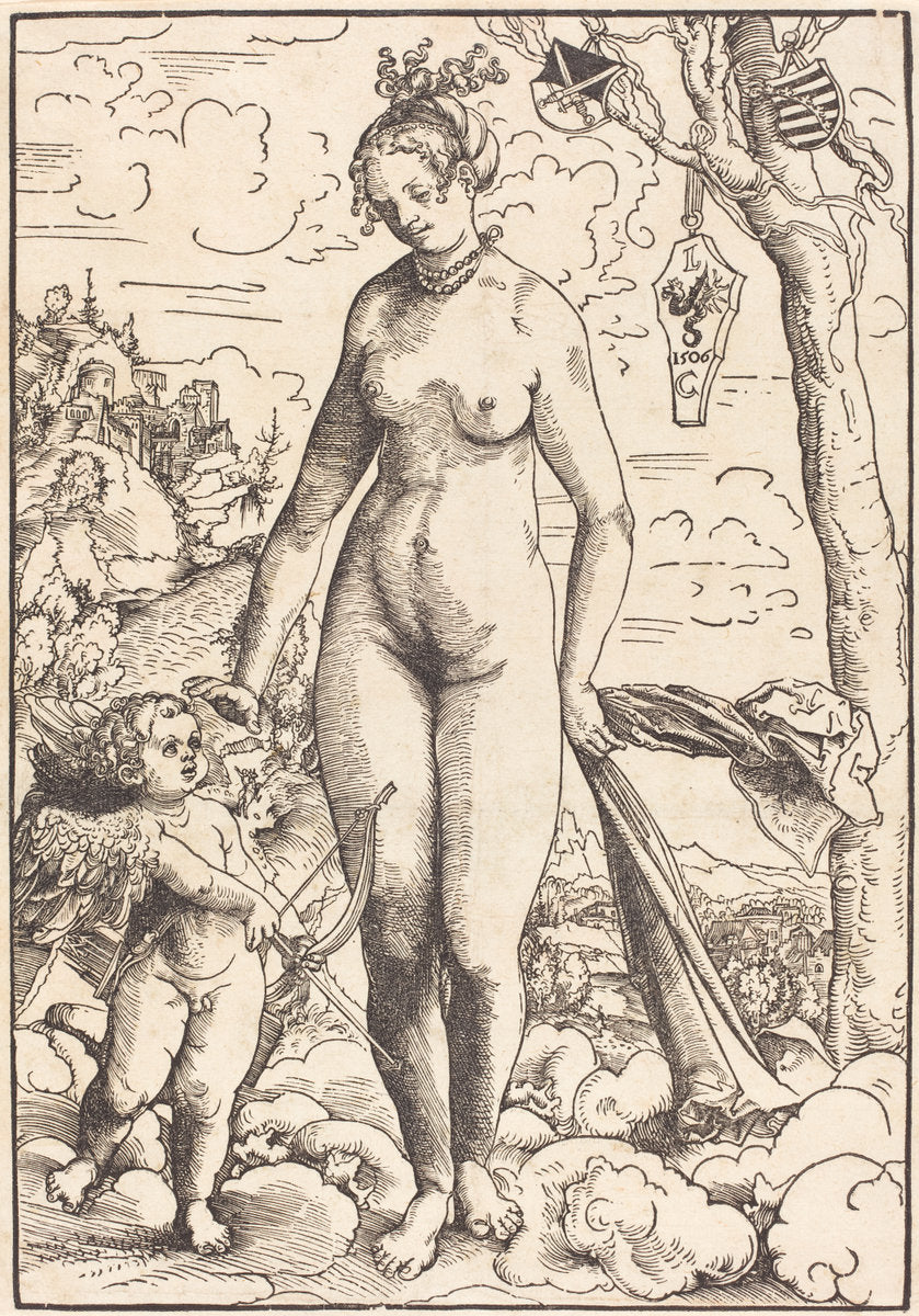 Venus and Cupid by Lucas Cranach the Elder (German, 1472 - 1553), 16X12"(A3)Poster Print