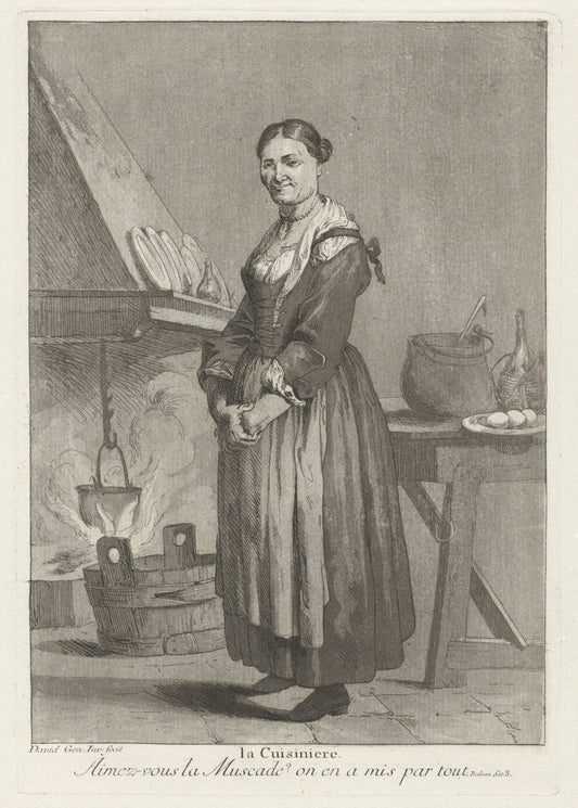 La Cuisiniere (The Cook) by Giovanni David (Italian, 1743 - 1790), 16X12"(A3)Poster Print
