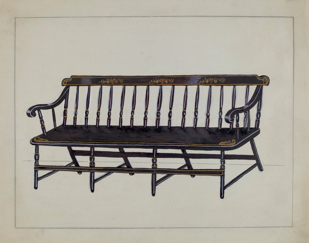 Settee by Katherine Hastings (American, active c. 1935), 16X12"(A3)Poster Print