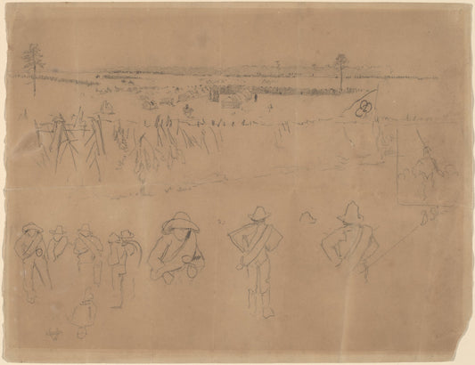 Line-ups and Trenches [recto] by Winslow Homer (American, 1836 - 1910), 16X12"(A3)Poster Print