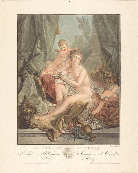 La toilette de Venus by Jean-François Janinet after François Boucher (French, 1752 - 1814), 16X12"(A3)Poster Print
