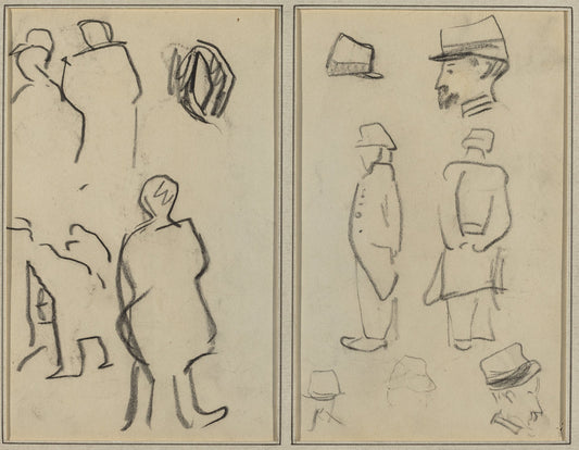 Figure Studies; Studies of Soldiers [verso] by Paul Gauguin (French, 1848 - 1903), 16X12"(A3)Poster Print