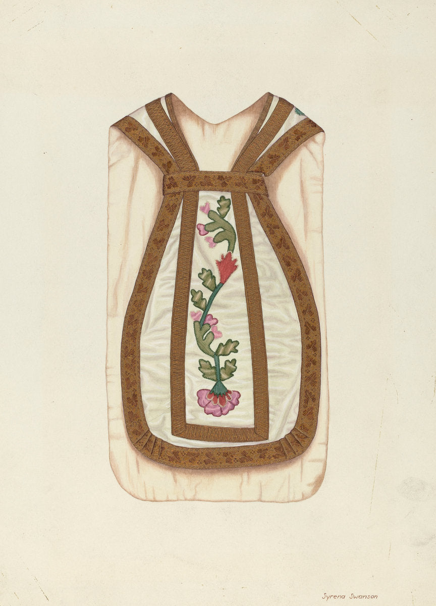 Ecclesiastical Vestment by Syrena Swanson (American, active c. 1935), 16X12"(A3)Poster Print