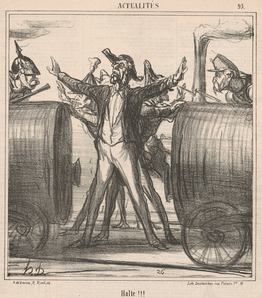 Halte!!! by Honoré Daumier (French, 1808 - 1879), 16X12"(A3)Poster Print