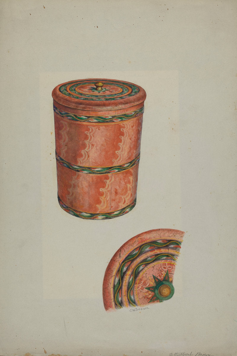 Pa. German Sugar Tub by Ethelbert Brown (American, active c. 1935), 16X12"(A3)Poster Print
