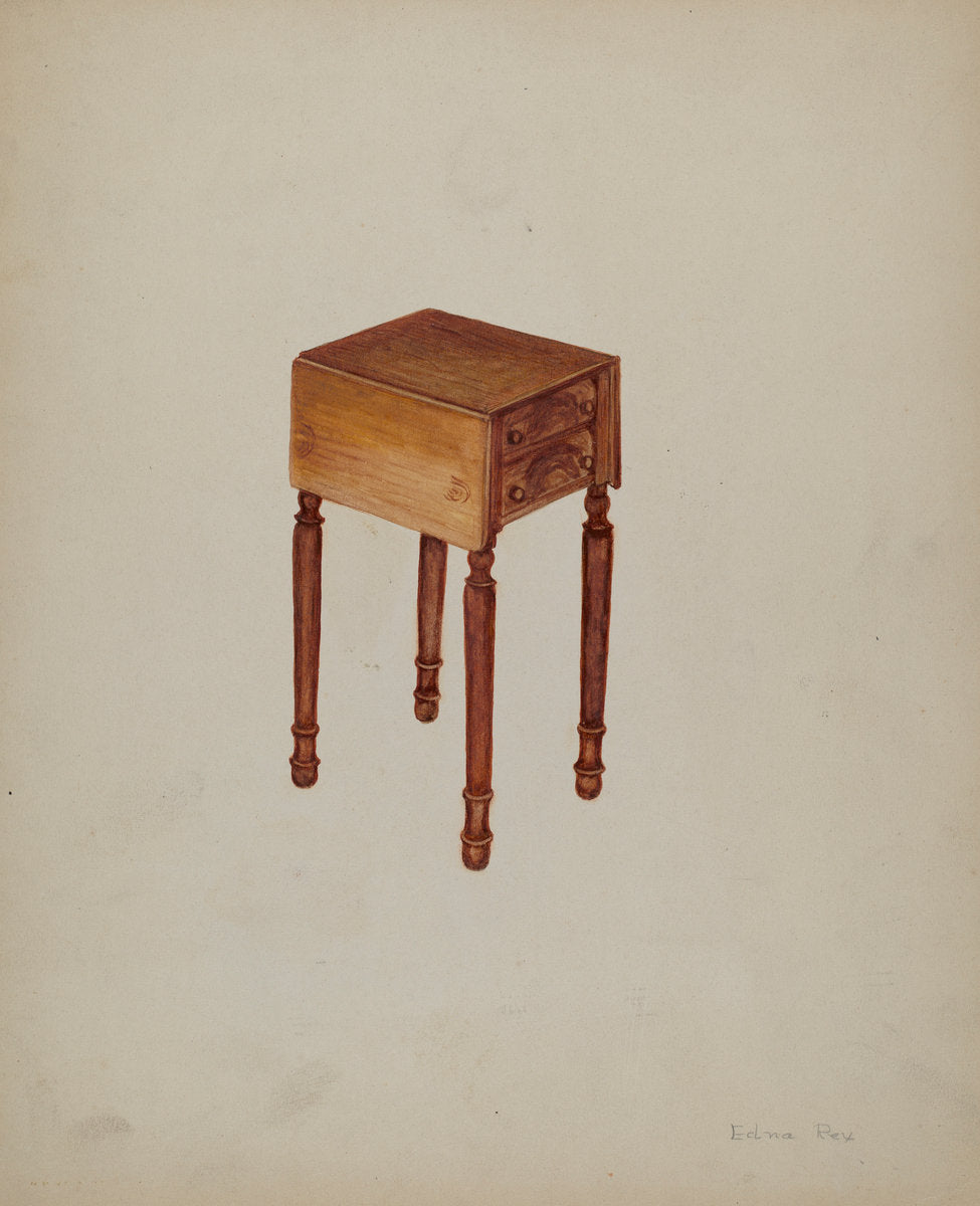 Sewing-table by Edna C. Rex (American, active c. 1935), 16X12"(A3)Poster Print
