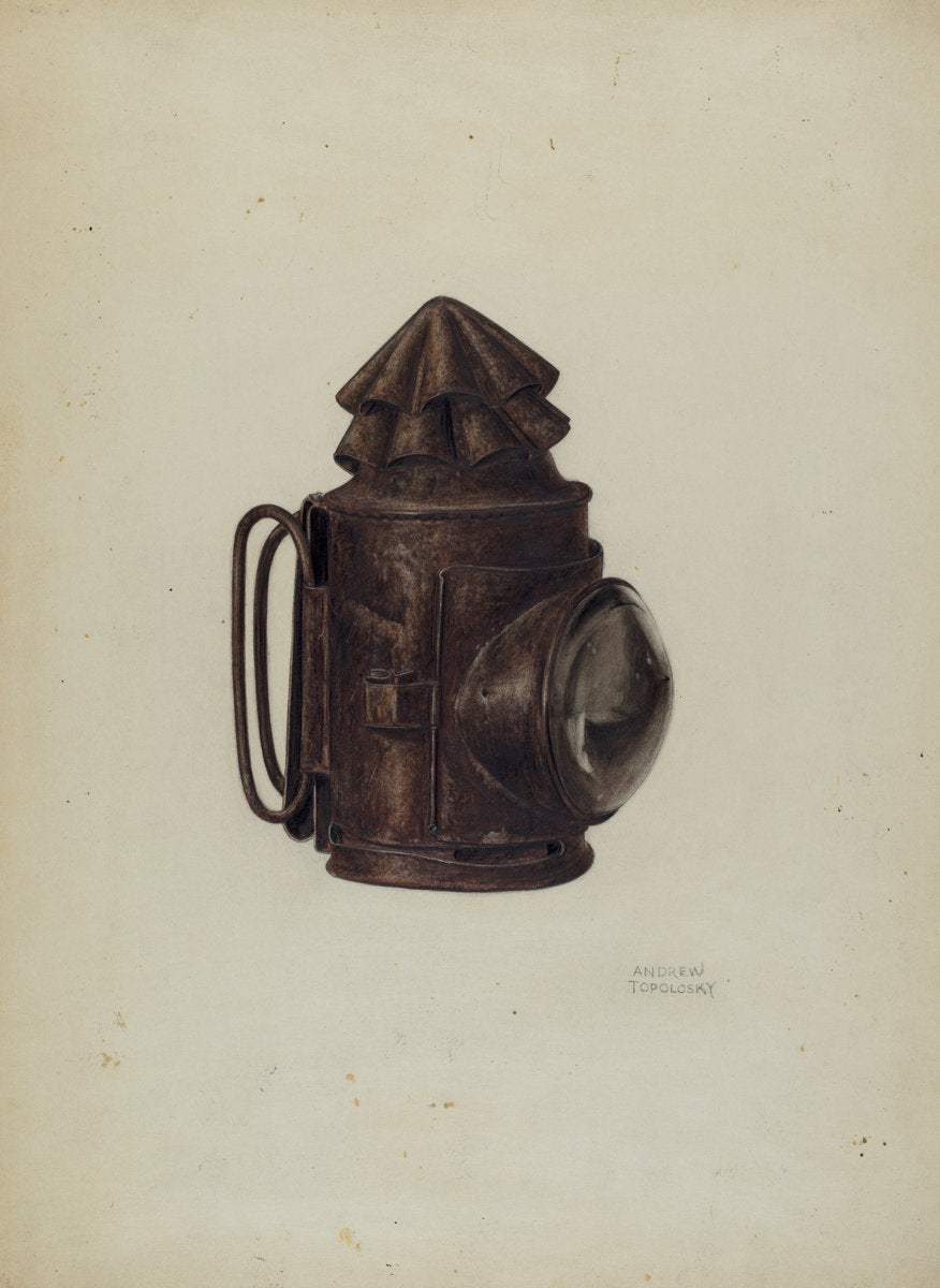 Tin Spot Lamp by Andrew Topolosky (American, active c. 1935), 16X12"(A3)Poster Print