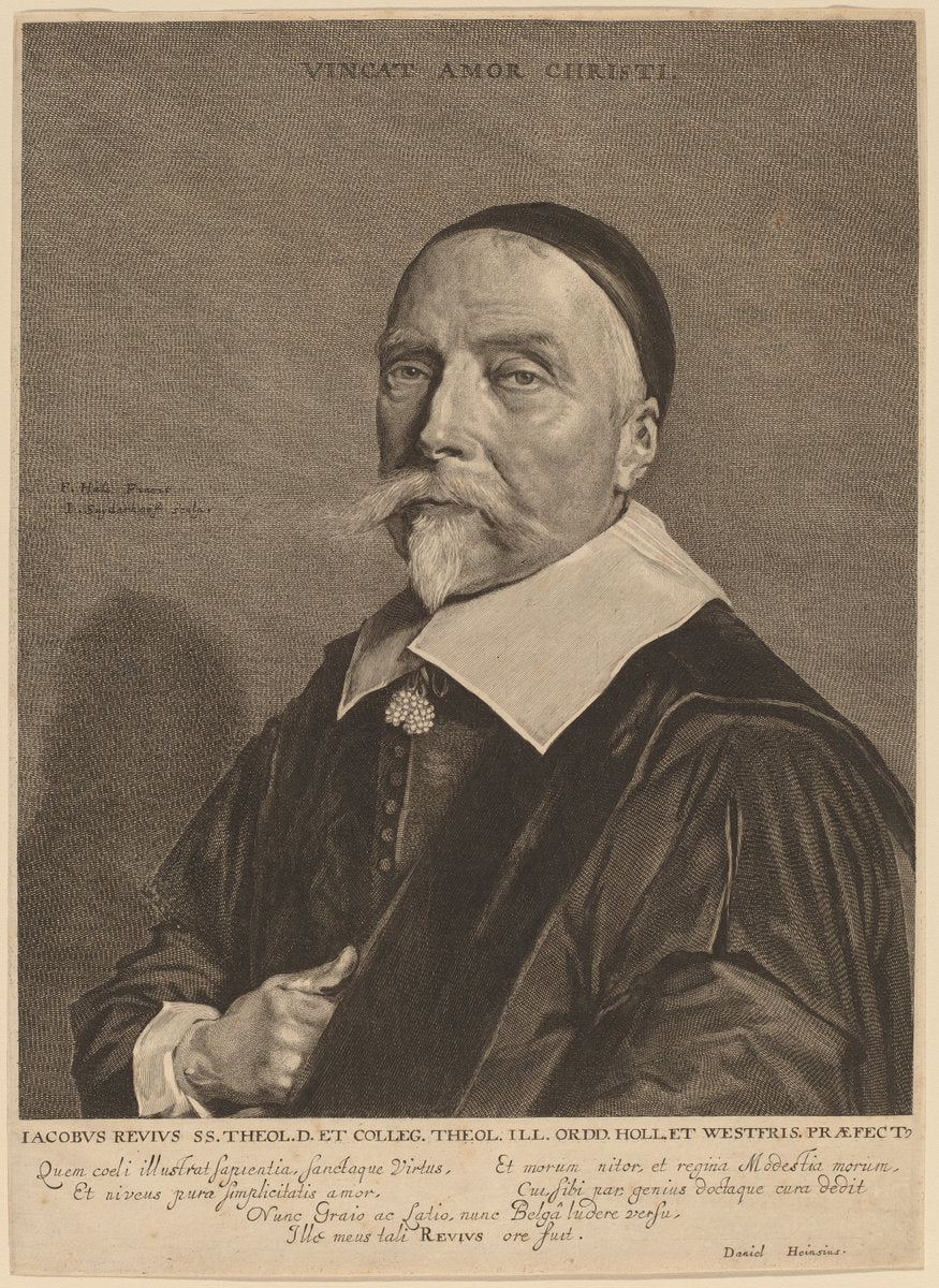 Jacob Revius by Jonas Suyderhoff after Frans Hals (Dutch, c. 1613 - 1686), 16X12"(A3)Poster Print