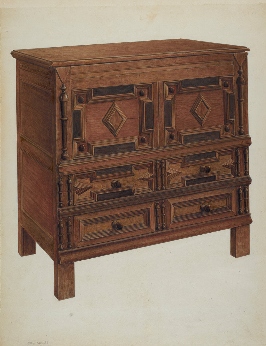 Chest with Two Drawers by Charles Squires and Harry Eisman (American, active c. 1935), 16X12"(A3)Poster Print