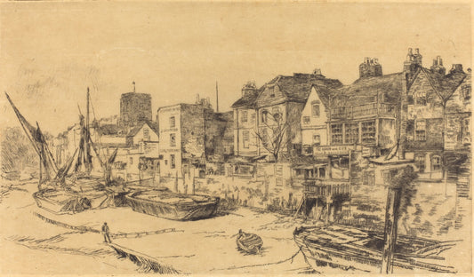 The 'Adam and Eve', Old Chelsea by James McNeill Whistler (American, 1834 - 1903), 16X12"(A3)Poster Print