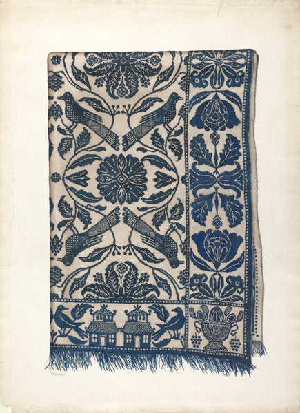 Coverlet by Charlotte Winter (American, active c. 1935), 16X12"(A3)Poster Print