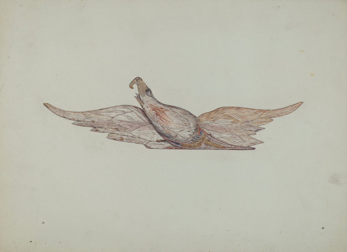 Small Carved Bellamy Eagle by Harriette Gale (American, active c. 1935), 16X12"(A3)Poster Print