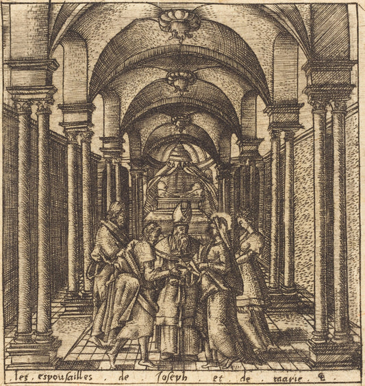 The Marriage of the Virgin by Léonard Gaultier (French, 1561 - 1641), 16X12"(A3)Poster Print