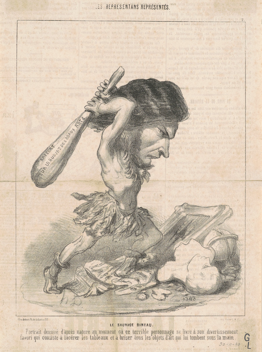 J. Martial Bineau (2nd Plate) by Honoré Daumier (French, 1808 - 1879), 16X12"(A3)Poster Print