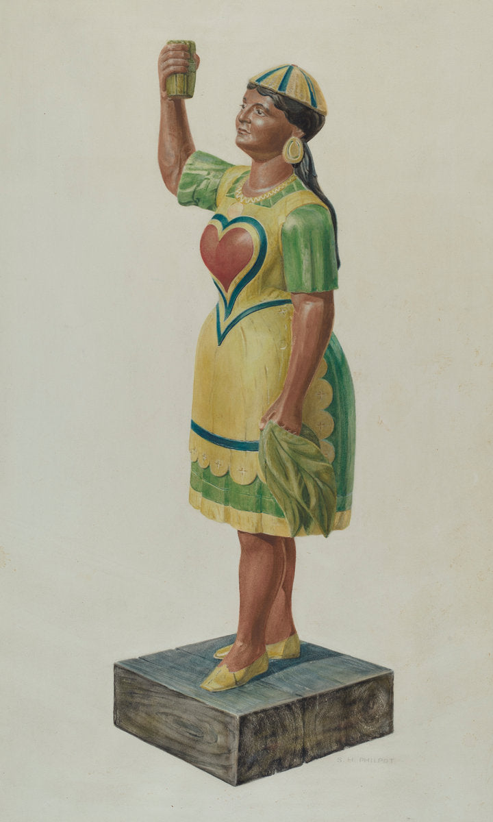 Cigar Store Indian by Samuel Philpot (American, active c. 1935), 16X12"(A3)Poster Print