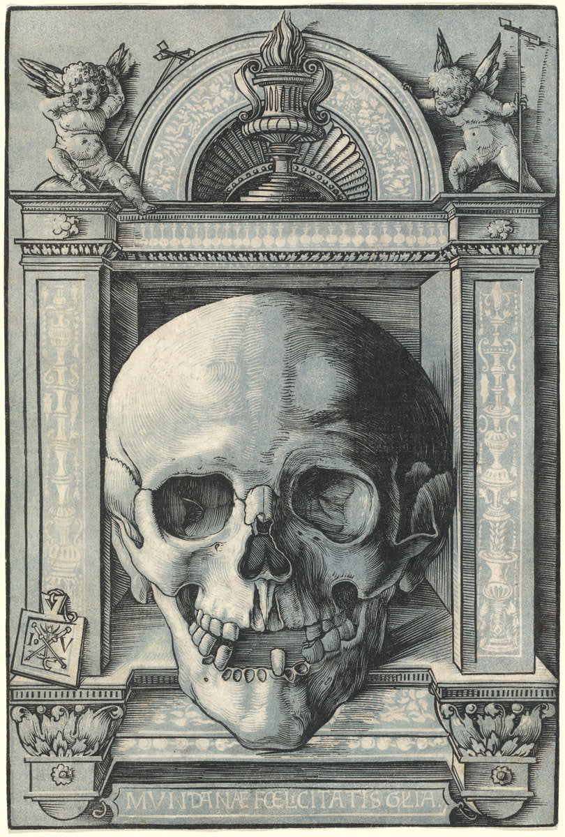 Skull by Hans Wechtlin I (German, 1480/1485 - 1526 or after), 16X12"(A3)Poster Print