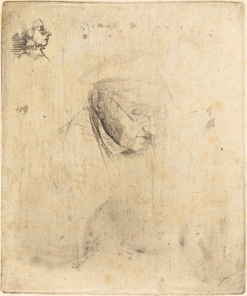 René-Hilaire de Gas, Grandfather of the Artist by Edgar Degas (French, 1834 - 1917), 16X12"(A3)Poster Print