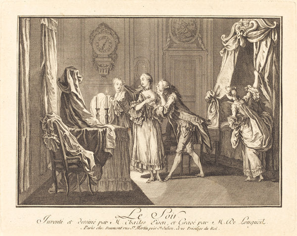 Le soir by Joseph de Longueil after Charles Eisen (French, 1730 - 1792), 16X12"(A3)Poster Print