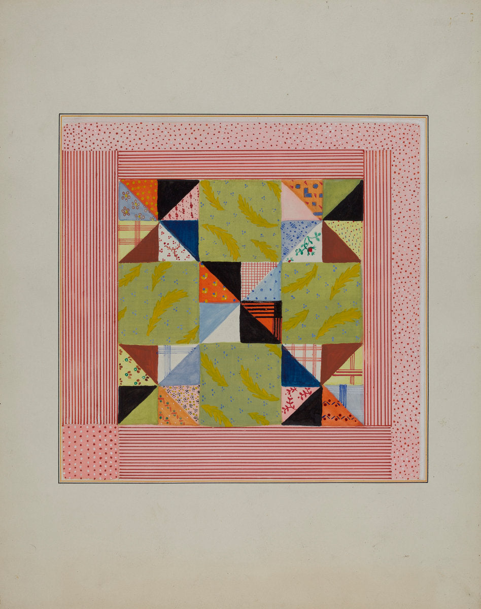 Quilt Section by Cornelius Christoffels (American, active c. 1935), 16X12"(A3)Poster Print