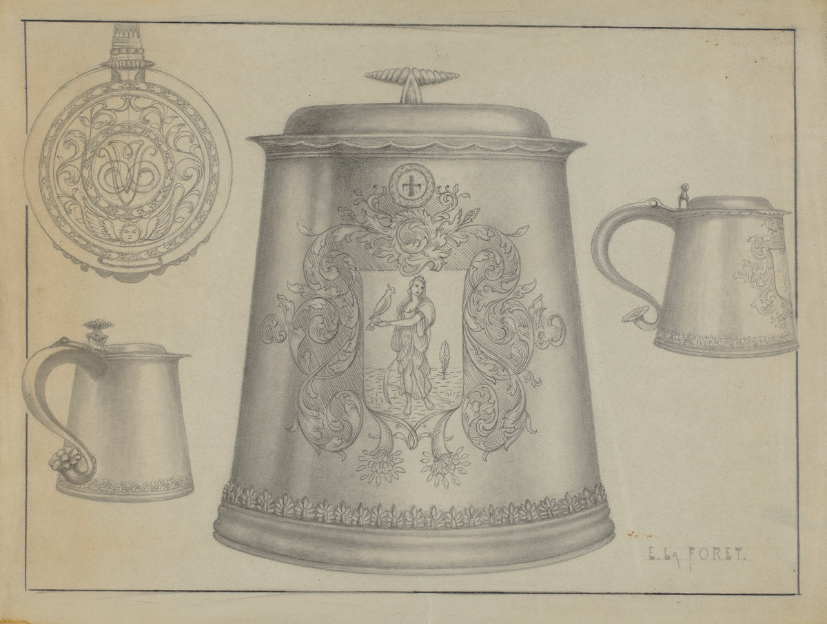 Silver Tankard by Eugene La Foret (American, active c. 1935), 16X12"(A3)Poster Print
