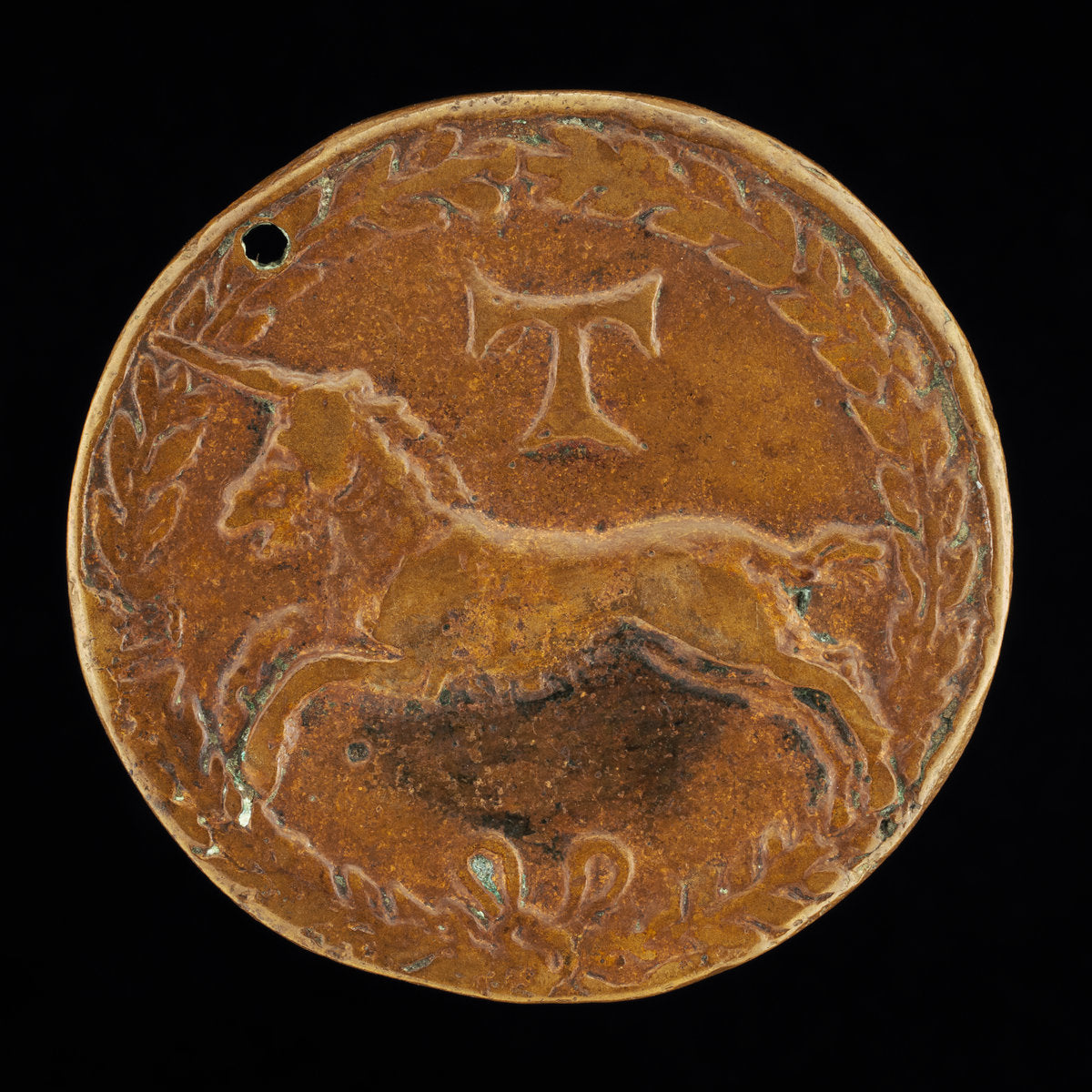 Unicorn and Tau-Cross [reverse] by Niccolò Fiorentino (Italian, 1430 - 1514), 16X12"(A3)Poster Print