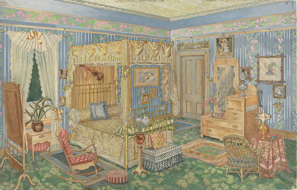 Woman's Bedroom by Perkins Harnly (American, 1901 - 1986), 16X12"(A3)Poster Print