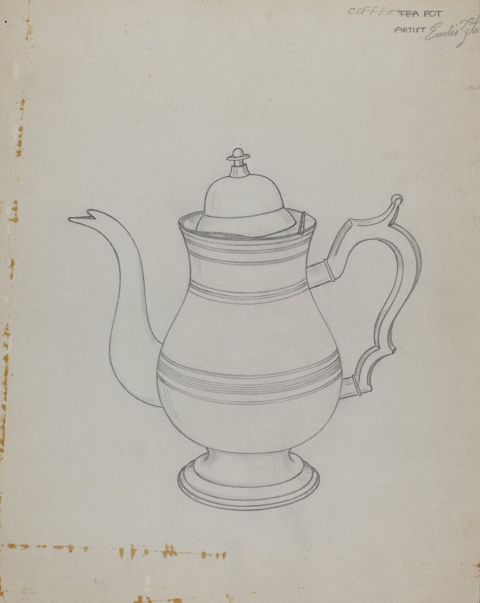 Silver Coffee Pot by Emilio Zito (American, active c. 1935), 16X12"(A3)Poster Print