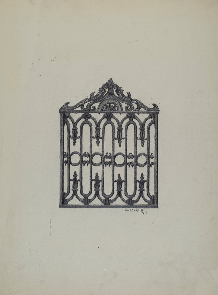 Gate by Eugene Shellady (American, active c. 1935), 16X12"(A3)Poster Print
