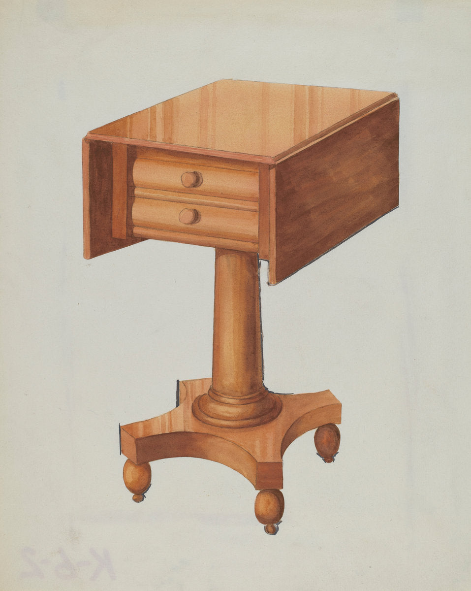 Drop-leaf Table by Rex F. Bush (American, active c. 1935), 16X12"(A3)Poster Print