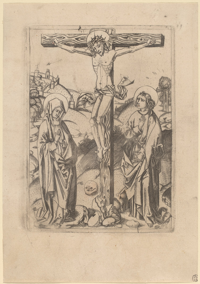 c. 1480/1490 by after Master FVB (The Crucifixion), 16X12"(A3)Poster Print