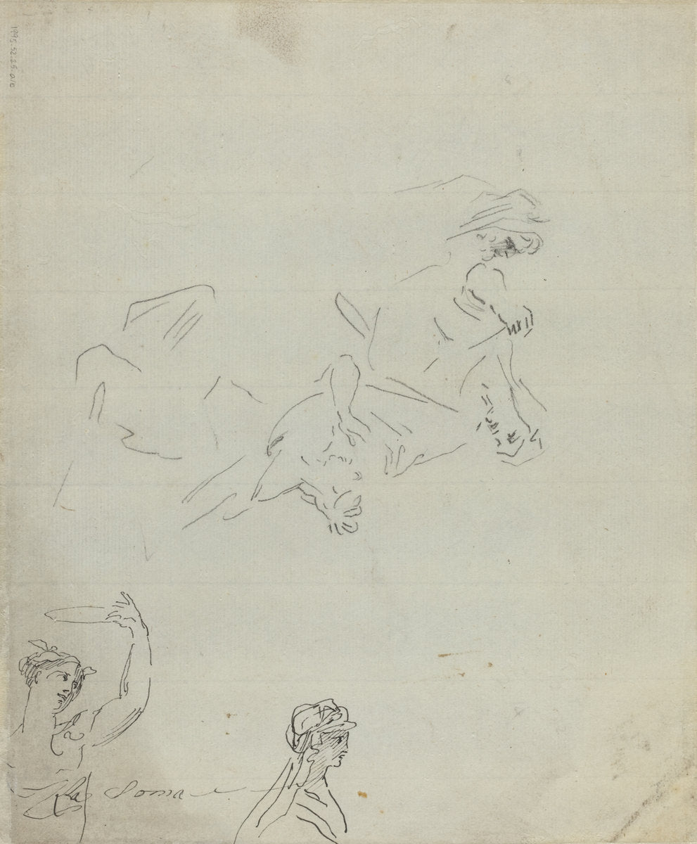 Figure Studies [verso] by Giovanni Battista Cipriani (Italian, 1727 - 1785), 16X12"(A3)Poster Print