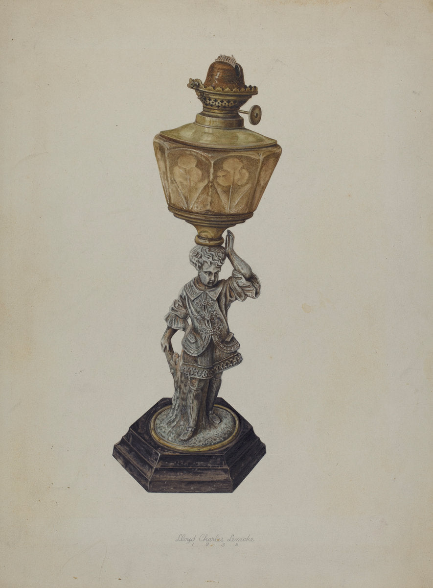 Table Lamp by Lloyd Charles Lemcke (American, active c. 1935), 16X12"(A3)Poster Print