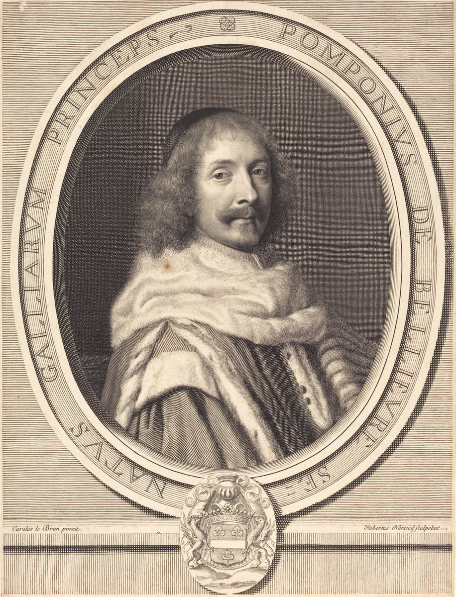 Pompone II de Bellievre by Robert Nanteuil after Charles Le Brun (French, 1623 - 1678), 16X12"(A3)Poster Print