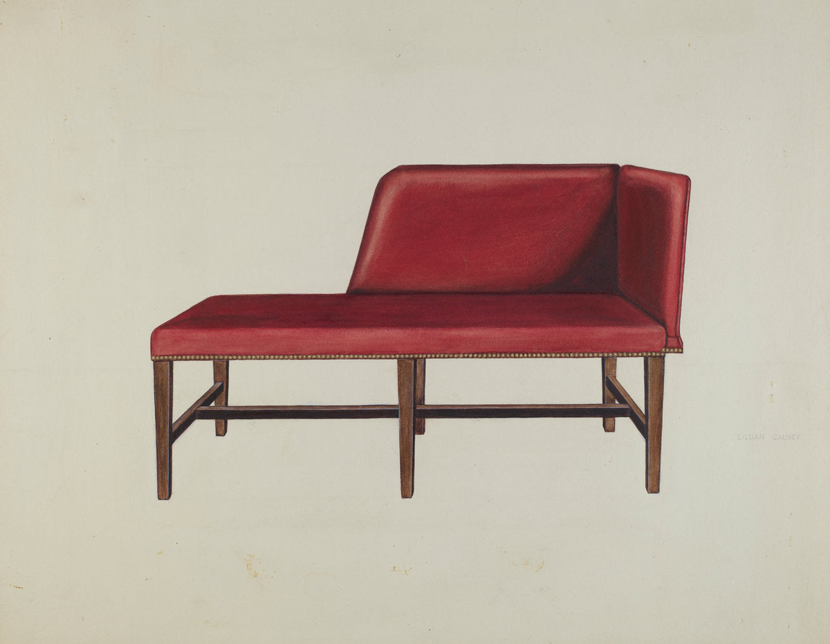 Settee or Chaise Lounge by Lillian Causey (American, active c. 1935), 16X12"(A3)Poster Print