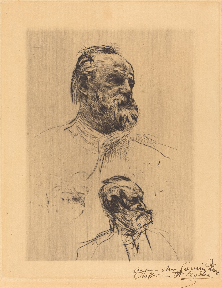 Victor Hugo, De Trois Quarts by Auguste Rodin (French, 1840 - 1917), 16X12"(A3)Poster Print