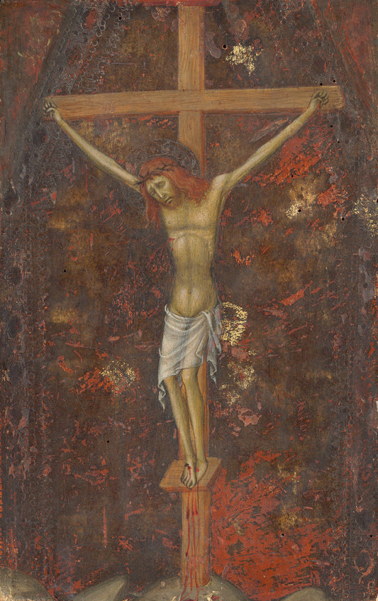 Christ on the Cross [reverse] by Andrea di Bartolo (Sienese, active  from 1389 - died 1428), 16X12"(A3)Poster Print