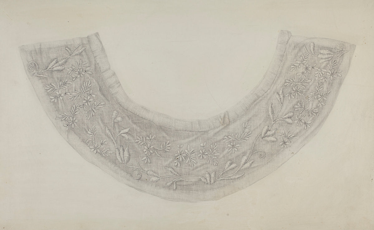 Embroidered Linen Collar by Edith Miller (American, active c. 1935), 16X12"(A3)Poster Print